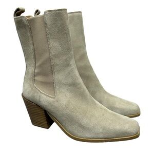 Thursday Boot Company Womens Soho High Heel Chelsea Boots Size 7 US Sand Suede